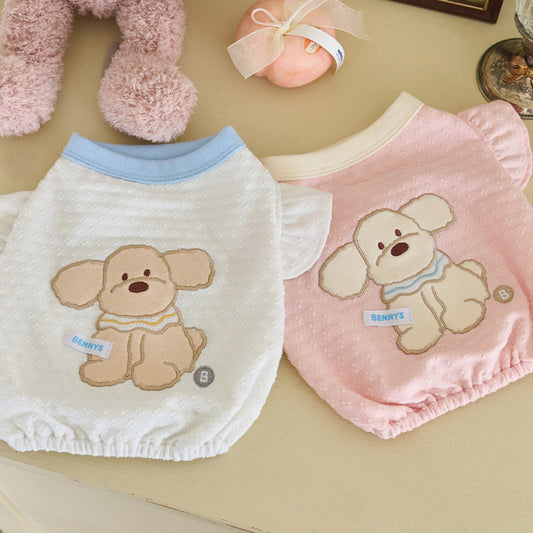 狗狗設計藍瓜裝上衣