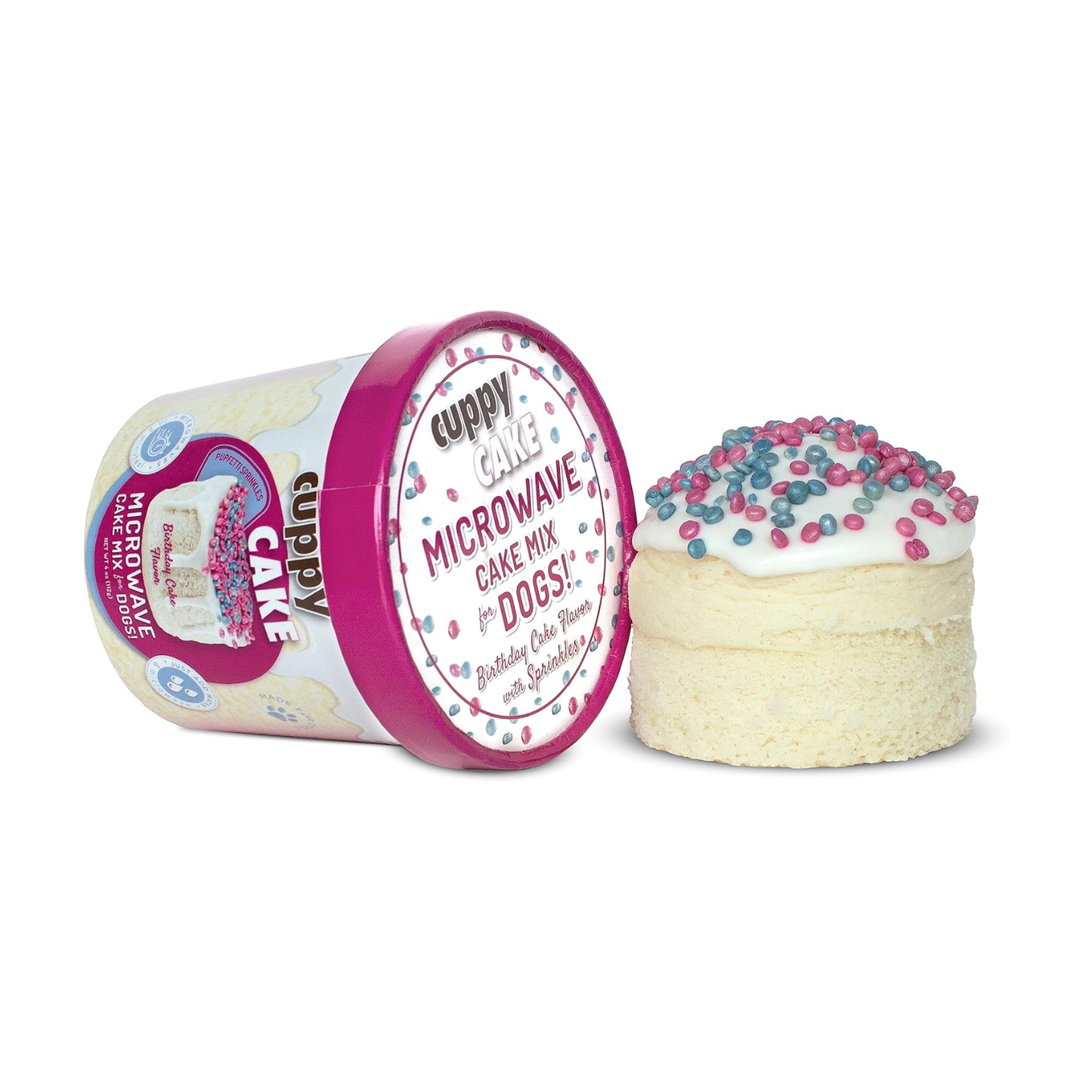 PUPPY CAKE | Cuppy Cake - Microwave Cake in A Cup for Dogs | Ready in 2 mins - Birthday Cake Flavored with Pupfetti Sprinkles (4 oz)