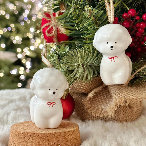 可愛立體比熊陶瓷掛飾 |適合掛聖誕樹