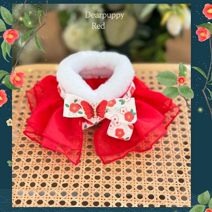 Butterfly Hanbok Sheer Cape (Fur Collar Version)