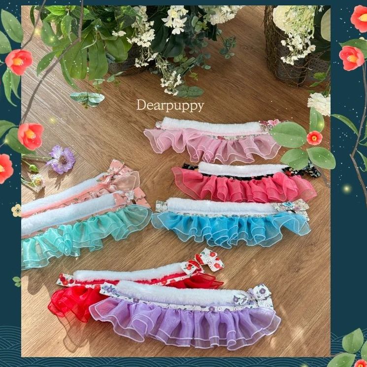 Butterfly Hanbok Sheer Cape (Fur Collar Version)