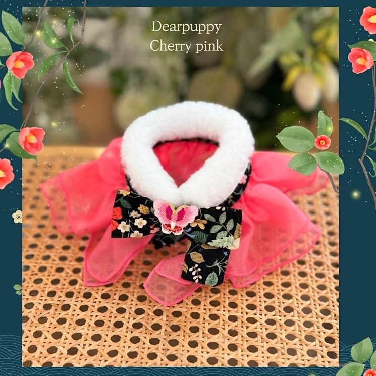 Butterfly Hanbok Sheer Cape (Fur Collar Version)