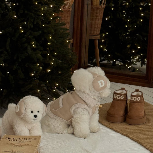 牛角鈕背心外套 | 毛毛領 | 可扣拖帶