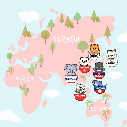 可愛國家動物玩具 (7款)