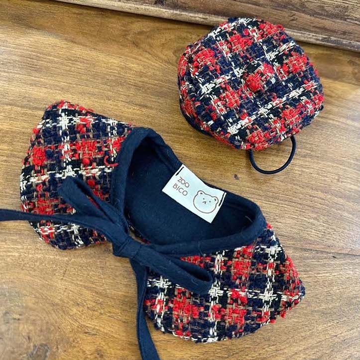Red Tweed Beret 紅色粗花呢畫家帽