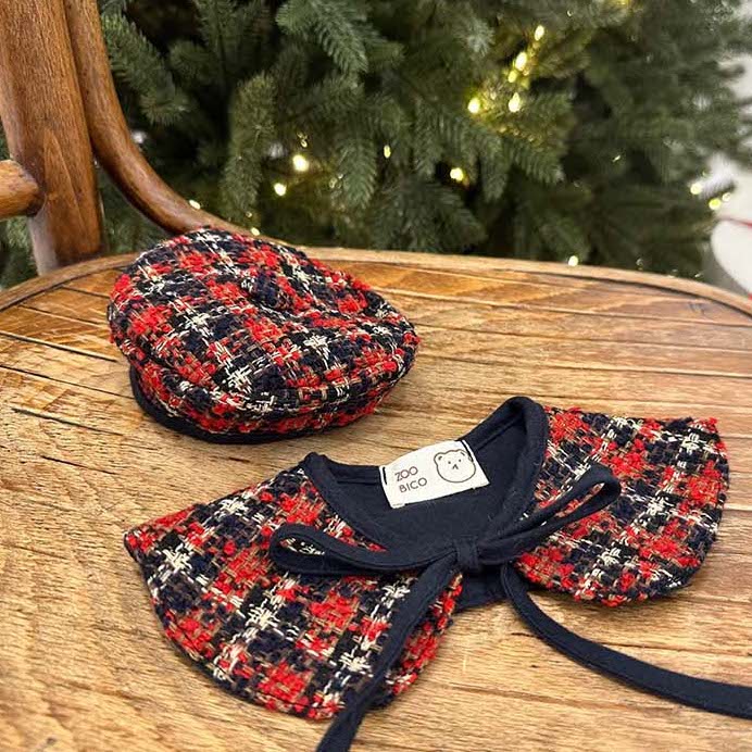 Red Tweed Beret 紅色粗花呢畫家帽