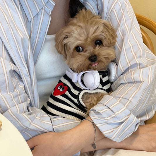 Heart Striped Ribbed Vest