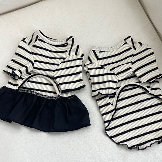 Velvet Ribbon Striped Tee/ Dress