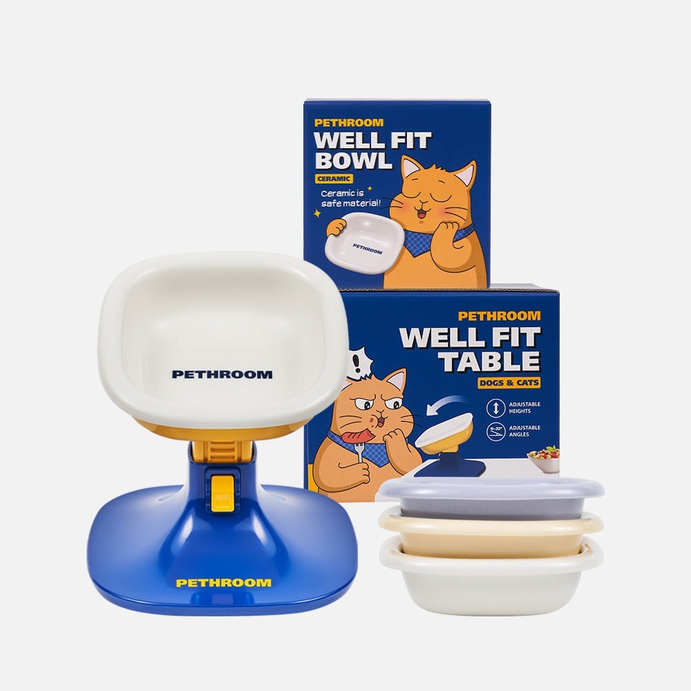PETHROOM | Well Fit Table & Bowl 寵物護頸餐桌碗組 | 可調高度&角度