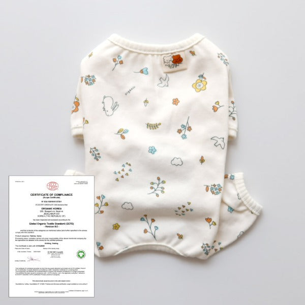 Organic Cotton Blossom All-In-One 有機棉花卉連身衣 | 褲仔啪鈕