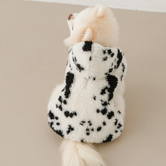 DALMATIAN Fuzzy Poncho (Black)