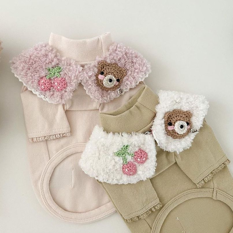 Cherry Bear Cape (Only White/ Navy Color)