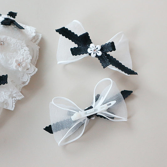 White Bow Hairpin