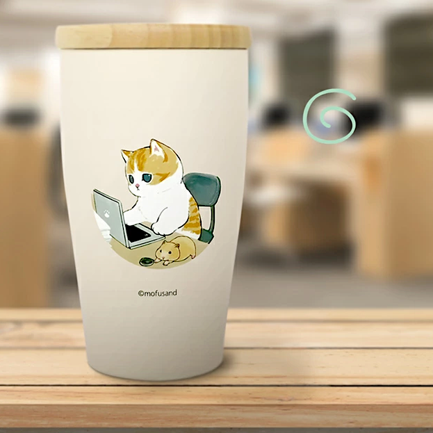 日本人氣Mofusand貓咪不鏽鋼杯 (可保溫/保冷,附木蓋)