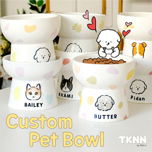 Custom Elevated Ceramic Pet Bowl (For Cats)