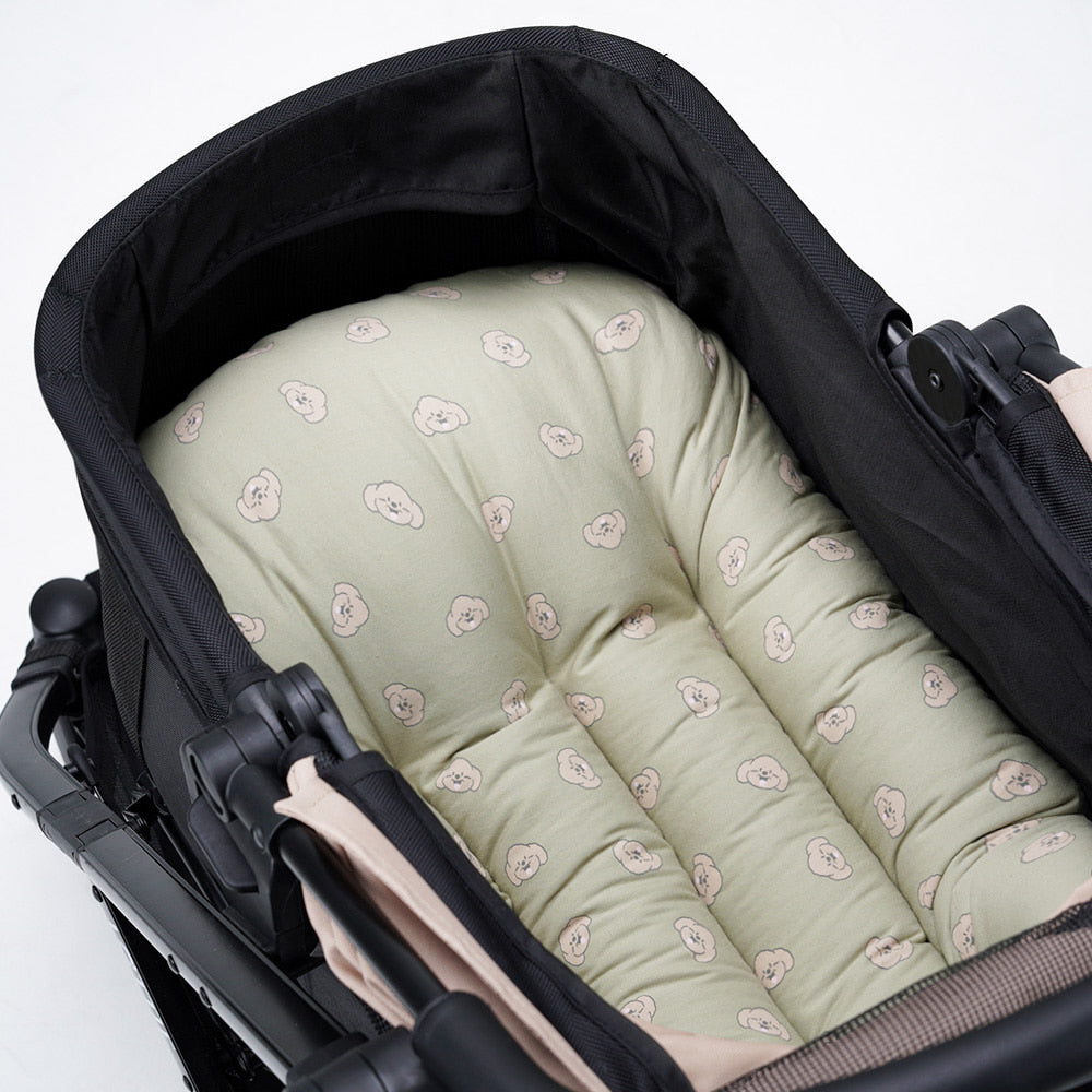 Pet Stroller Cushion (Poodle Green)