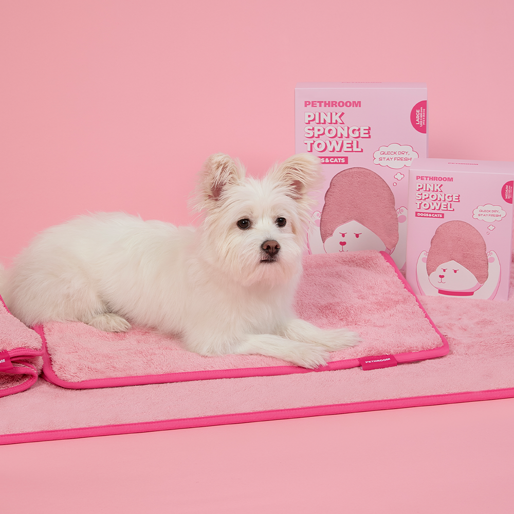 PETHROOM | Pink Sponge Towel (2 sizes)