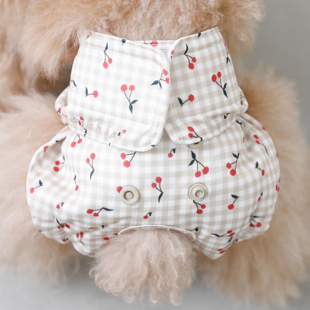 Dog Sanitary Pants (Cherry Check)
