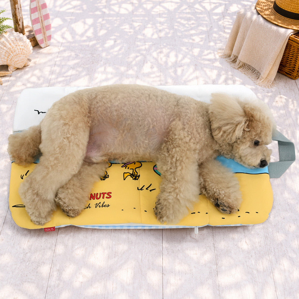 Snoopy Multi Cooling Cushion (Beach) | Snoopy多用途涼感冰墊 (沙灘款) | 寵物車墊 | 可家中使用 | 附送冰包