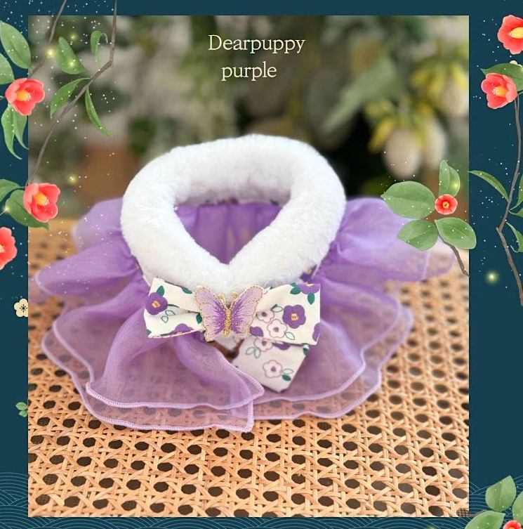 Butterfly Hanbok Sheer Cape (Fur Collar Version)