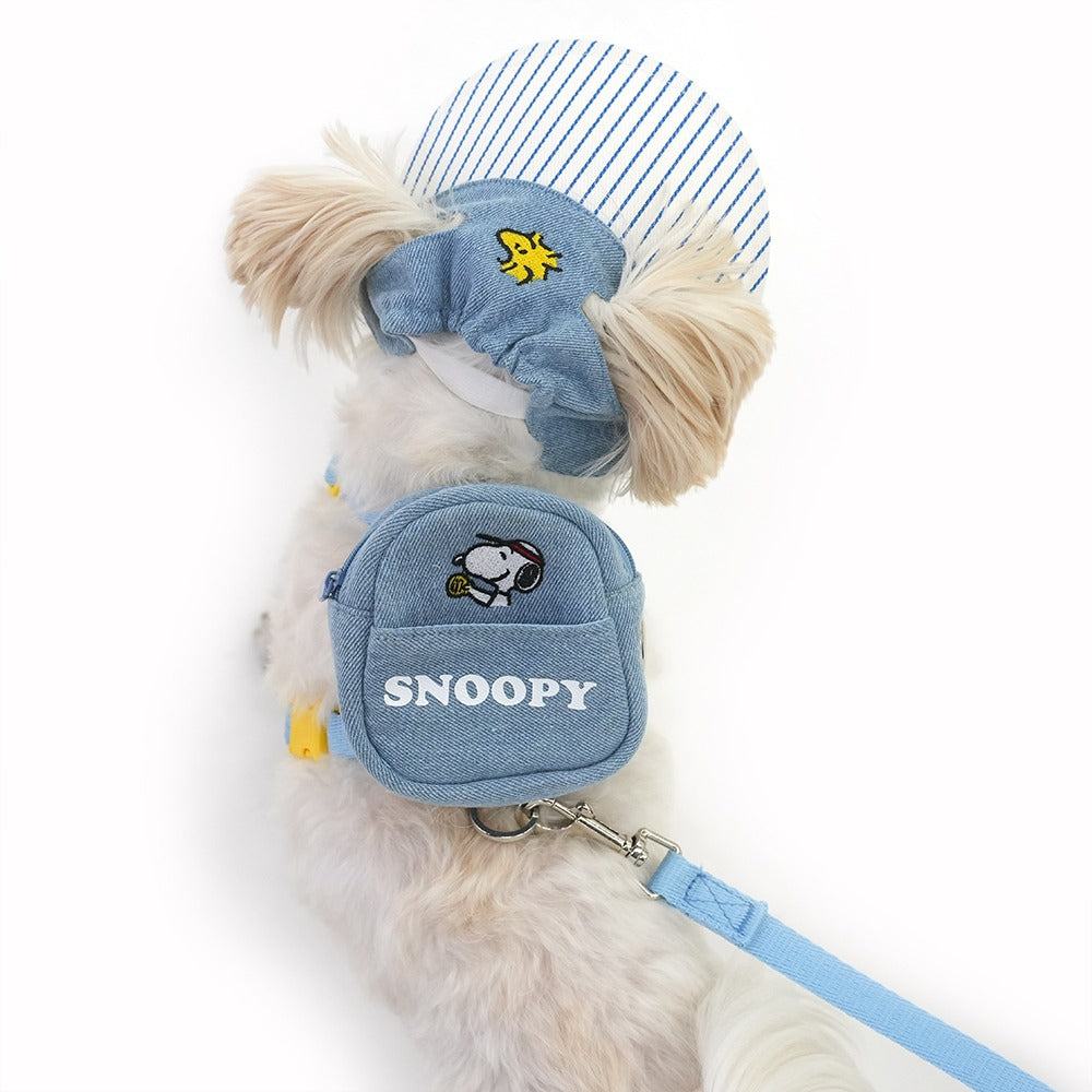 Snoopy Denim 2-Way Backpack Harness Set | Snoopy 牛仔背囊胸帶 | 1套4件 | 背囊可拆，包括拖帶＆帽仔