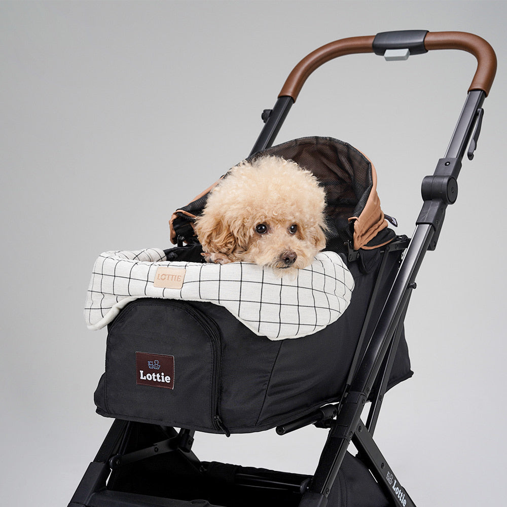 Pet Stroller Comforter (Grey Check)