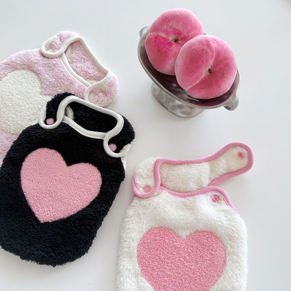 可愛心心毛毛背心 | 膊頭啪鈕