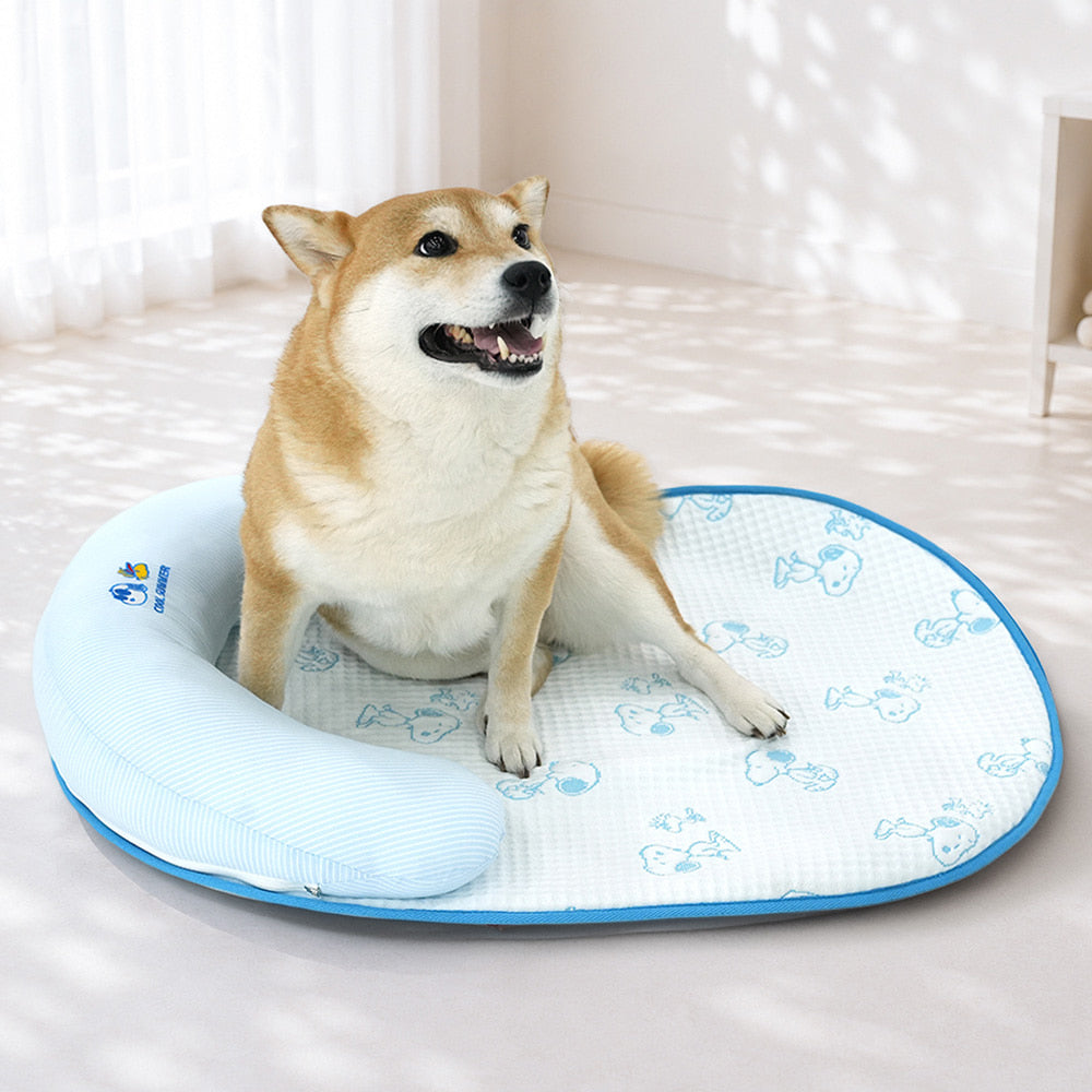 Snoopy Air Mesh Cooling Mat Snoopy透氣涼感墊 | 附枕頭設計 | 枕頭可固定在墊上或拆出單獨使用