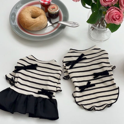 Velvet Ribbon Striped Tee/ Dress