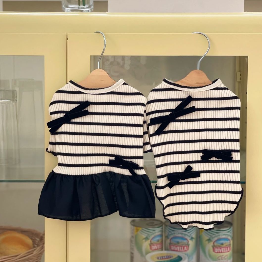 Velvet Ribbon Striped Tee/ Dress