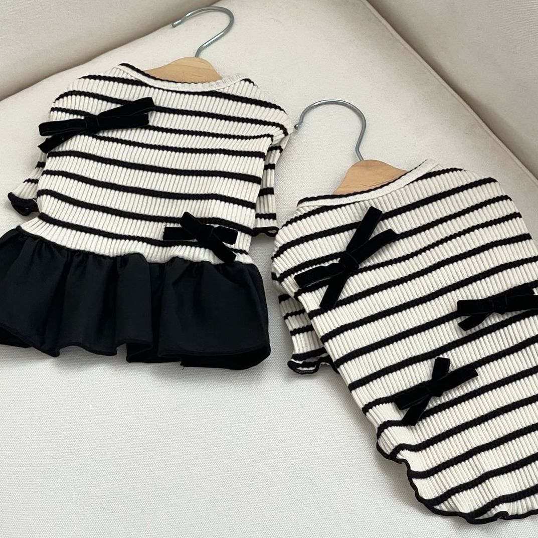 Velvet Ribbon Striped Tee/ Dress