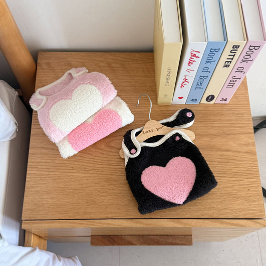 可愛心心毛毛背心 | 膊頭啪鈕