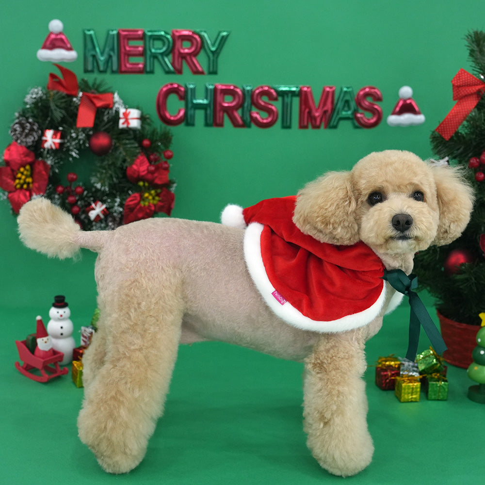 聖誕波波帽披肩