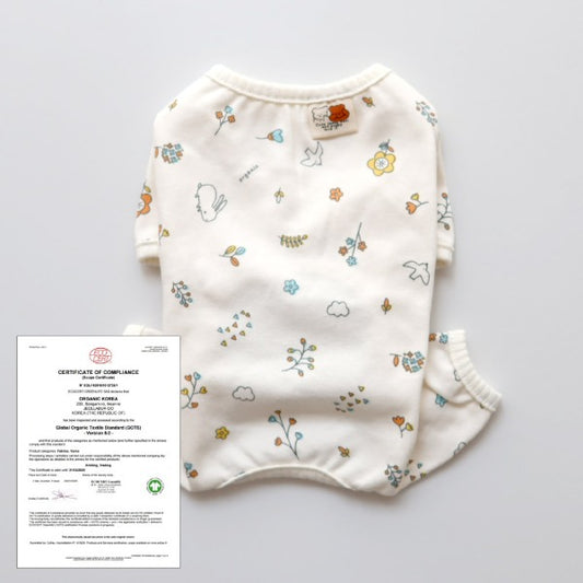 Organic Cotton Blossom All-In-One 有機棉花卉連身衣 | 褲仔啪鈕
