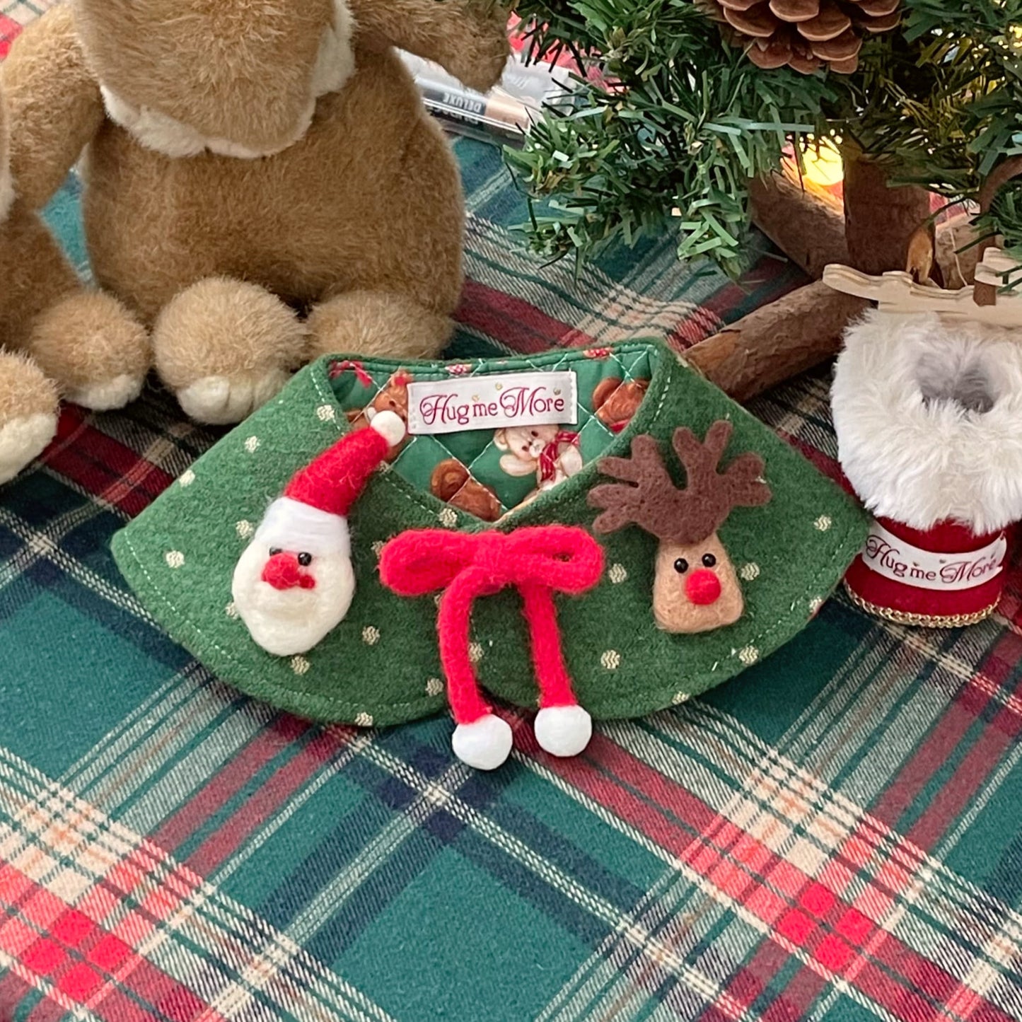 波點聖誕披肩 (綠色) | 可雙面著 | 最大頸圍38cm