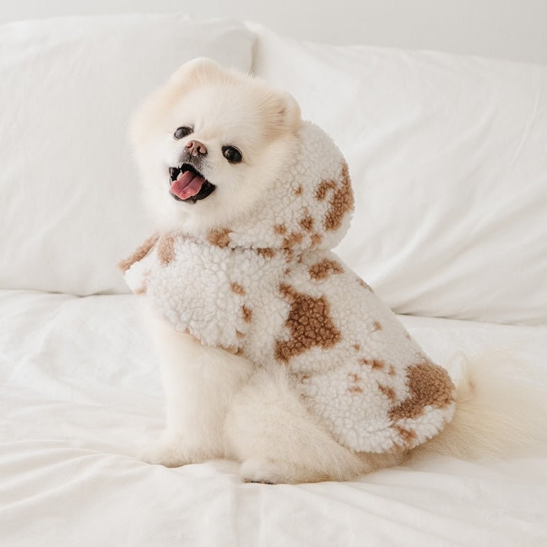 DALMATIAN Fuzzy Poncho (Brown)