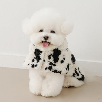 DALMATIAN Fuzzy Poncho (Black)