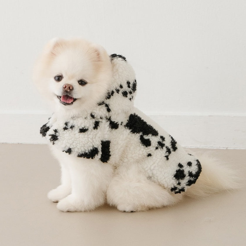 DALMATIAN Fuzzy Poncho (Black)