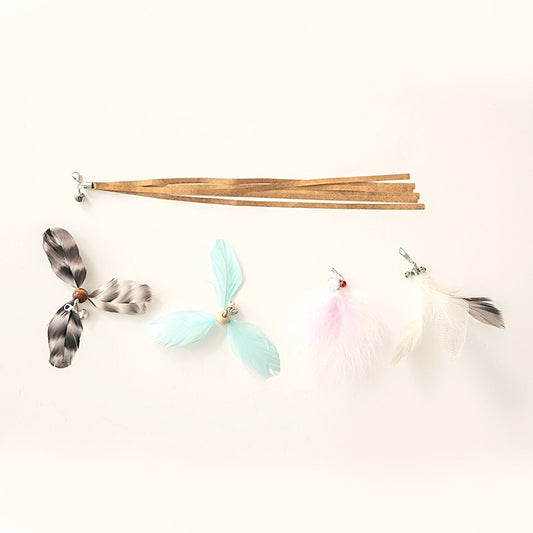 BITE ME | Cat Teaser Wand Refill Set (Feather | 5 pcs)