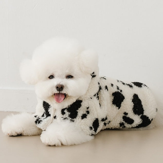 DALMATIAN Fuzzy Poncho (Black)