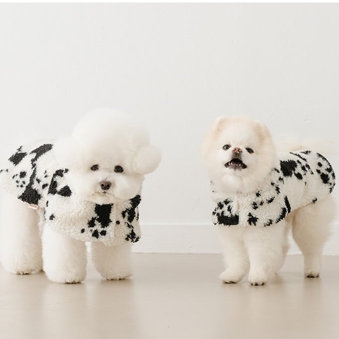 DALMATIAN Fuzzy Poncho (Black)