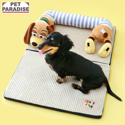 PET PARADISE | Slinky Dog Pet Bed | Detachable Pillow