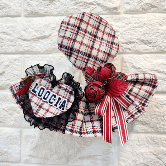 Merry Berry Check Cape | Custom Name | Perfect for Xmas!