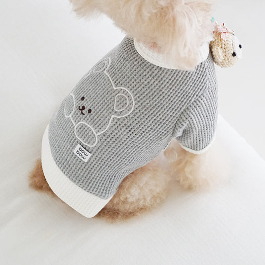 Bear Waffle Tee (New Color - Grey)